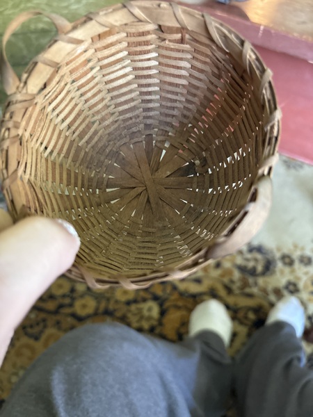 Miniature 19th century splint basket 4 inches