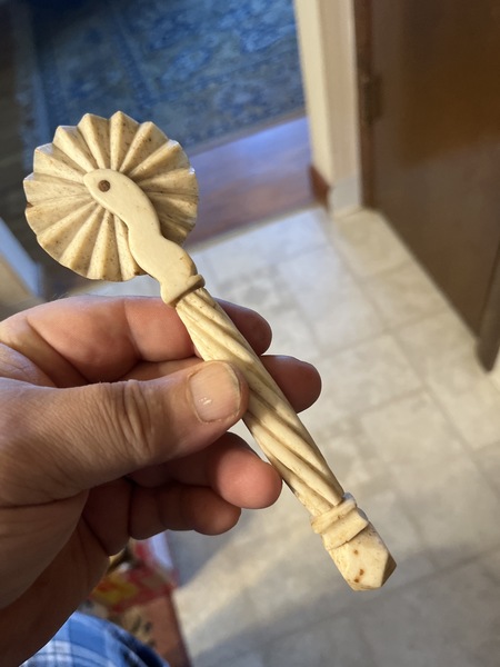 18th century sailors Whale bone carved pie crimper