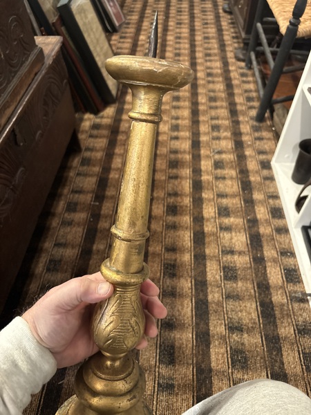 17th century wooden pricket candlestick 1650-1680