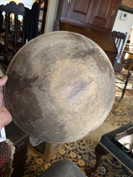 18th century dry American treen-ware 13 1/2 “ bowl