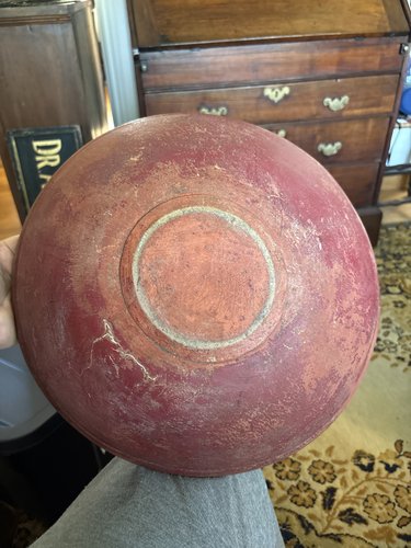 Best original dry surface red painted footed bowl