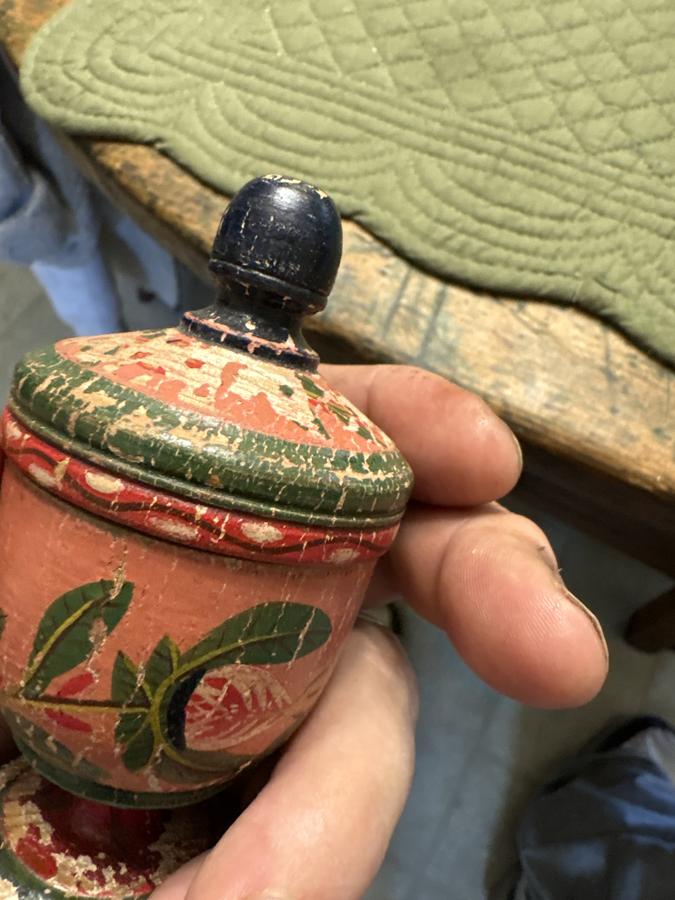 19th century pa. Painted lehnware spice spice