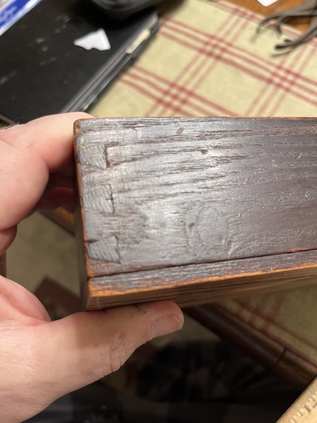 18th century dovetailed in paint small spice box