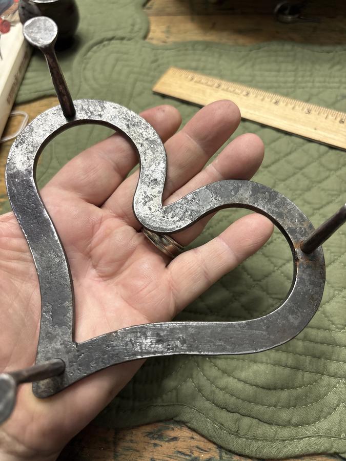 18th/19th century Pa. Detailed heart shape trivet