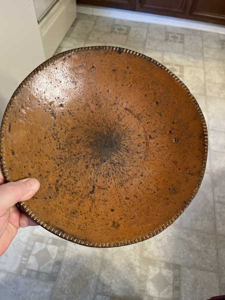 Early red-ware coggle edge 11 inch charger