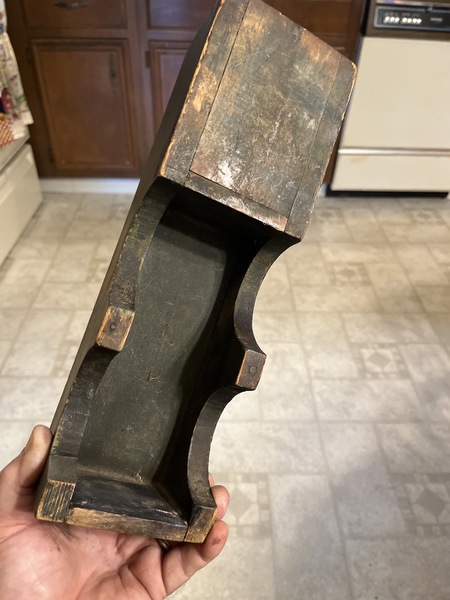 19th century unusual scrub box with soap box foote