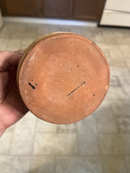 19th c. Southern Red-ware glazed Va. flower pot
