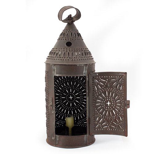 Pierced and punched Sheet iron Lantern