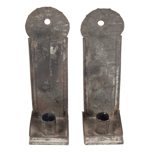 Pr candle sconces with square drip pans