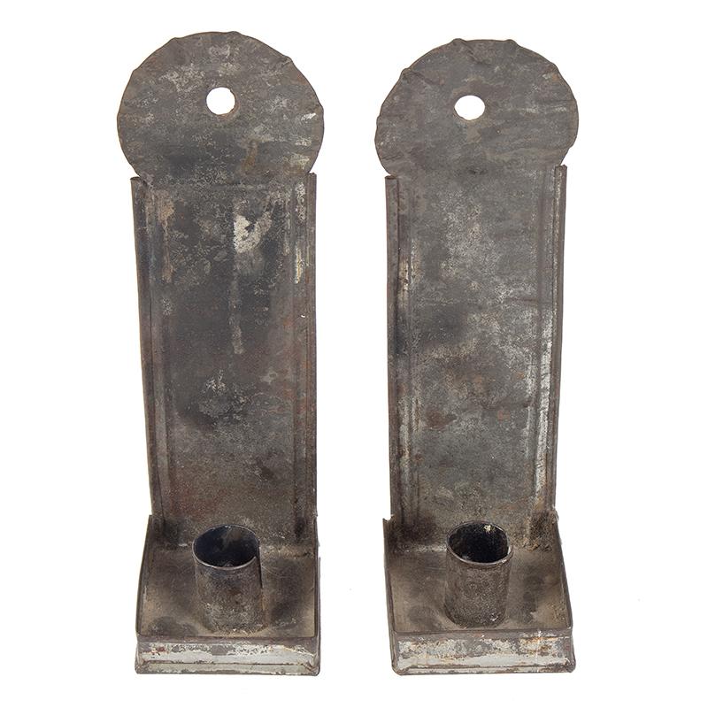 Pr candle sconces with square drip pans
