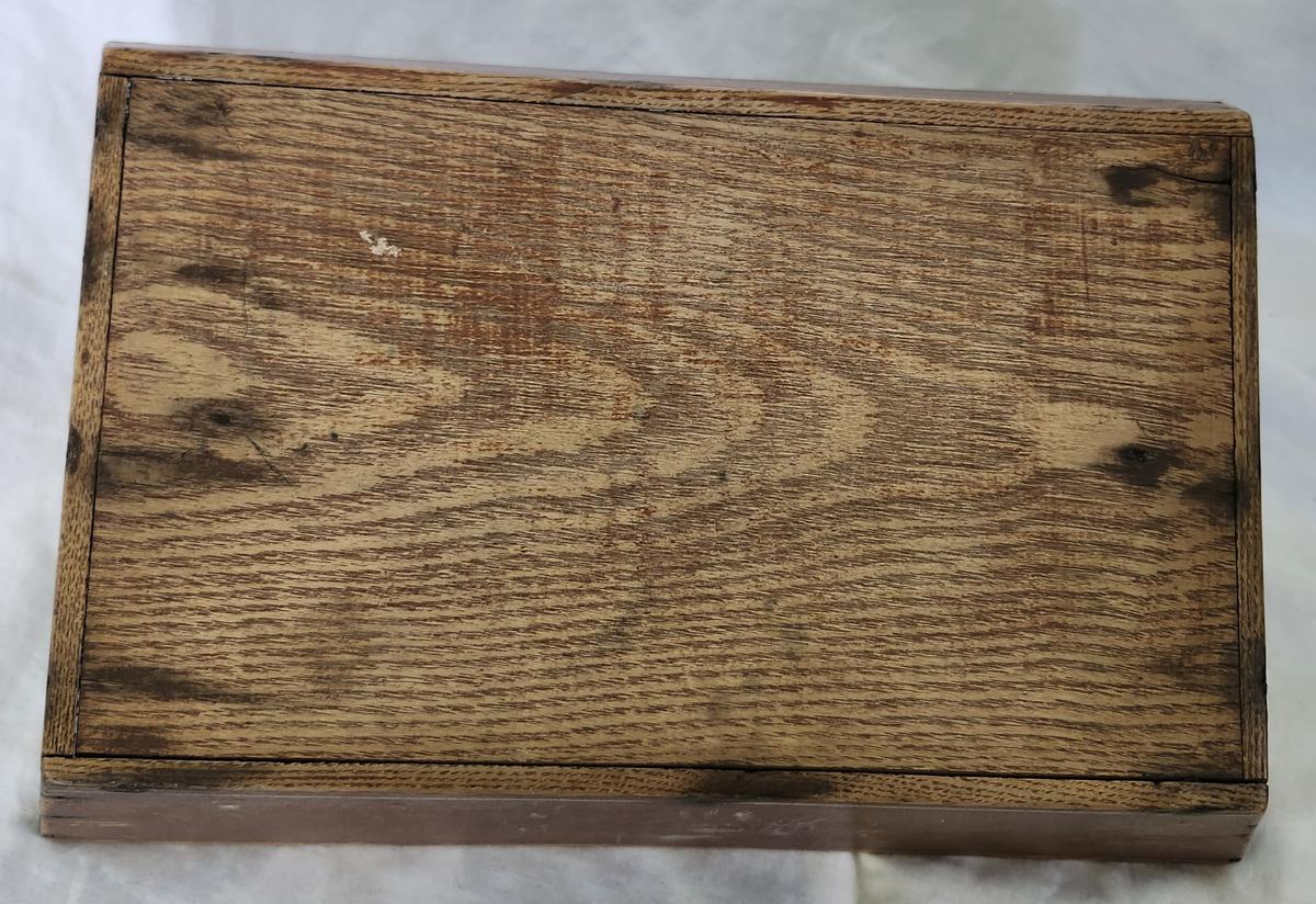 Antique Painted Cutlery Tray w/Abstract Design