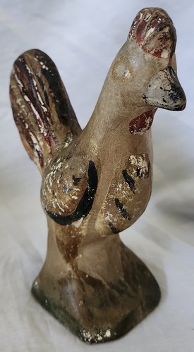 19th C. PA. Hollow Cast Chalkware Rooster #2