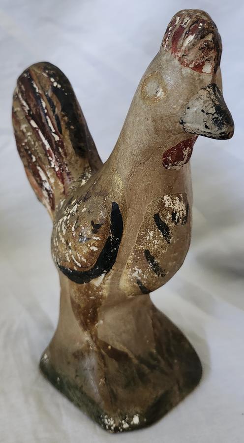 19th C. PA. Hollow Cast Chalkware Rooster #2