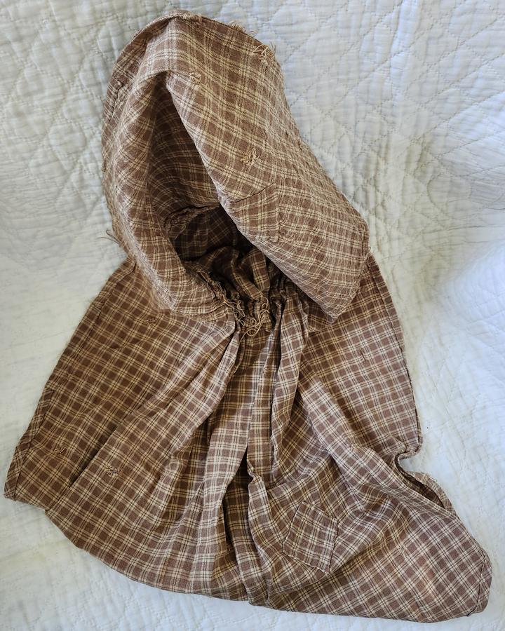 Vintage Make-Do Prairie Bonnet in Brown Plaid