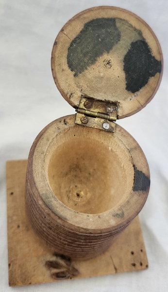 Sweet Antique Folk Art Bee Skep Form Inkwell