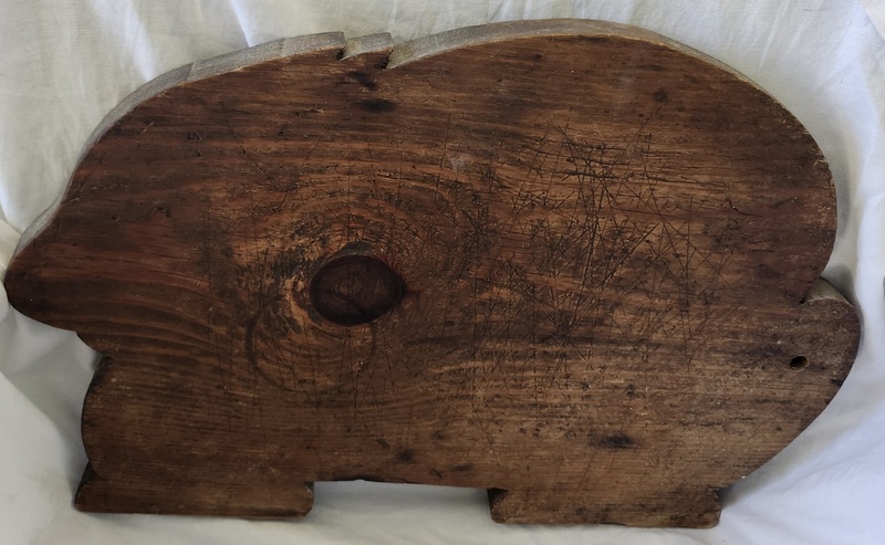 **Lg. 19" L. Antique Folk Art Rabbit Cutting Board