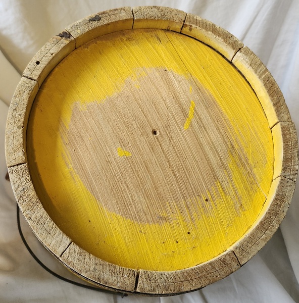**Antique New England Grain Painted Yellow Bucket