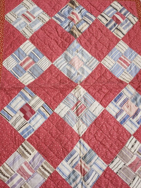 **Antique PA. Double Sided 9 Patch Crib/Bars Quilt