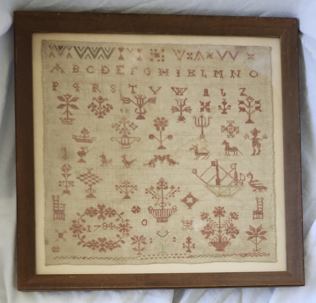 Rare Early 1784 Sampler on Homespun Linen