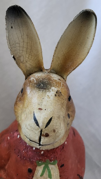 **Antq. Paper Mache Easter Rabbit Candy Container