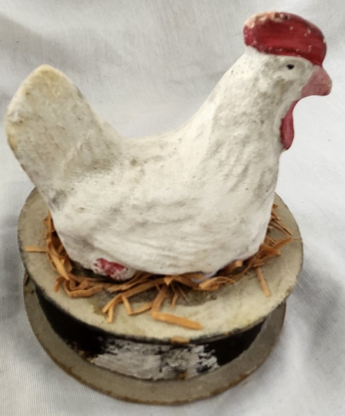 Antique German Hen on Nest Candy Container