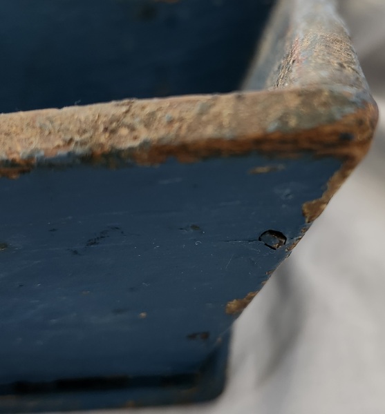**19th C. Knife Box in Original Teal Paint