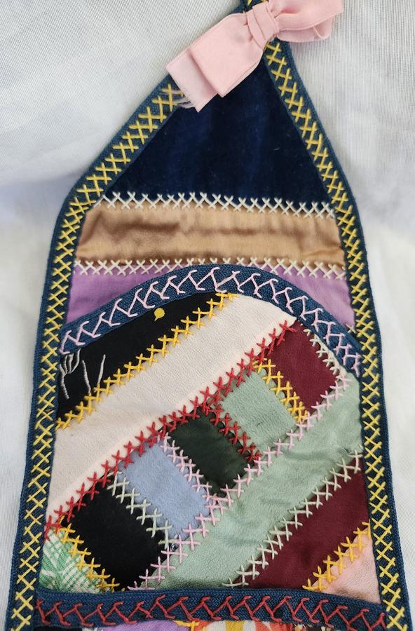Near Mint Antq.Crazy Quilt Huswif/Sewing Pocket