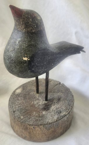 Antique Folk Art Polychrome Painted Bird Carving