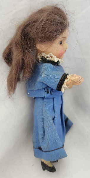 **Antique 5" German 16/0.M. Doll w/Original Wig