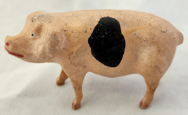 Antique German Composition Putz Pig