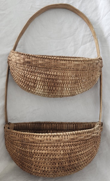 **Unusual Vintage Hanging Double Half Basket