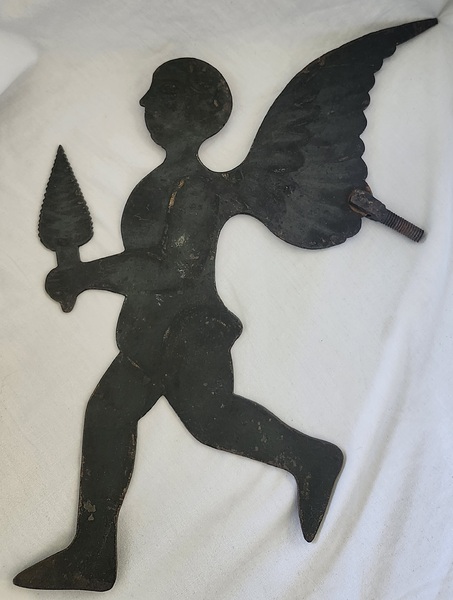 **Rare Ca. 1800 Folk Art Sheet Iron Angel