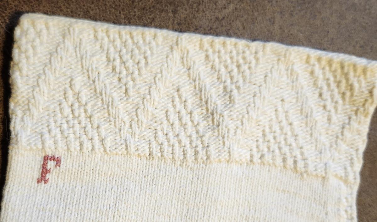 Pr. Antique PA. Wedding Socks w/Initials #2