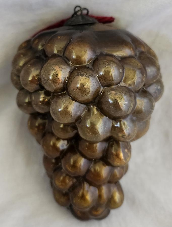 Antique German Amber Glass Grape Cluster Kugel