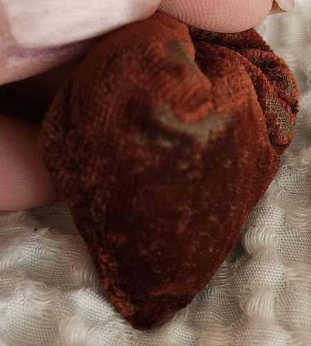 Antique Folk Art Velvet Heart Pin Cushion