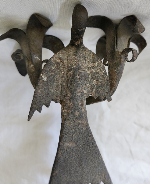 19th C. PA. Betty Lamp Hanger w/Bird & Flowers