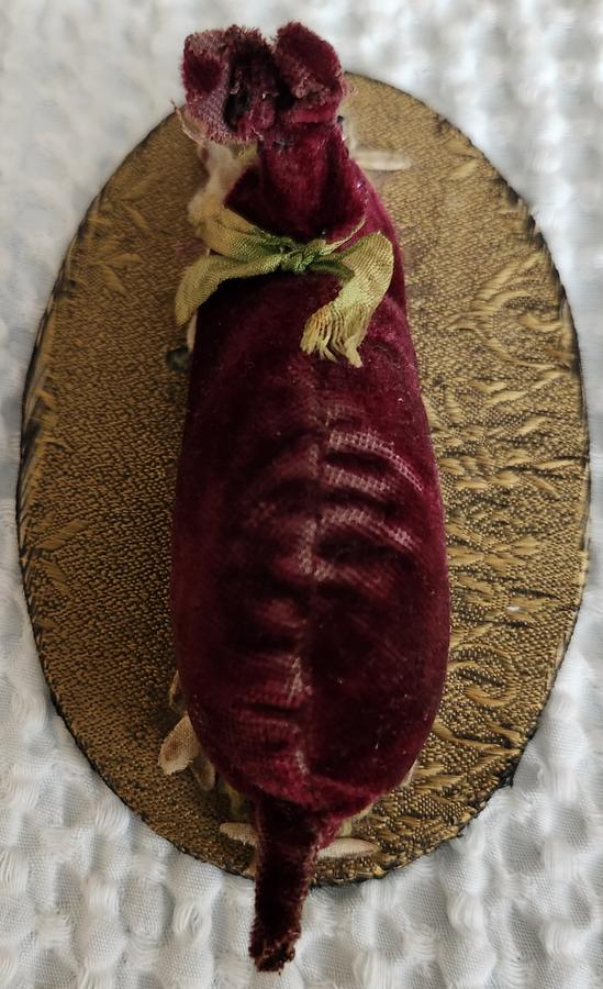 Antique Folk Art Velvet Rabbit Pen Wipe