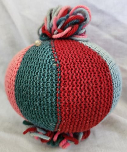 Lg. Vintage Knit Spherical Pin Cushion Ex Booth
