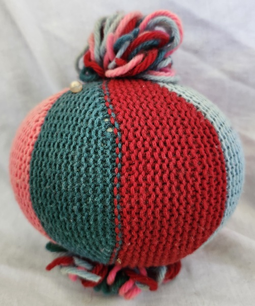 Lg. Vintage Knit Spherical Pin Cushion Ex Booth