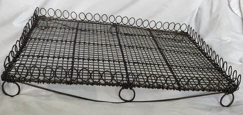 Lg. Vintage Folk Art Twisted Wire Tray
