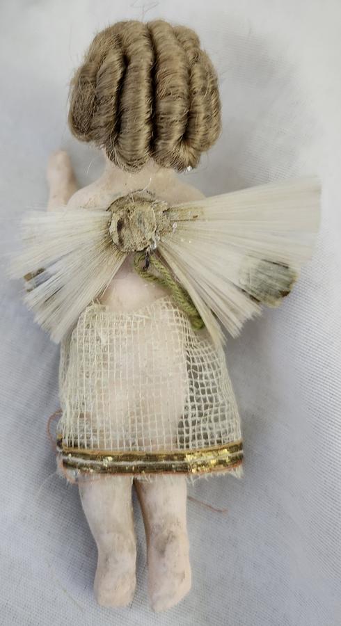 Antique German Wax Angel Xmas Ornament #2