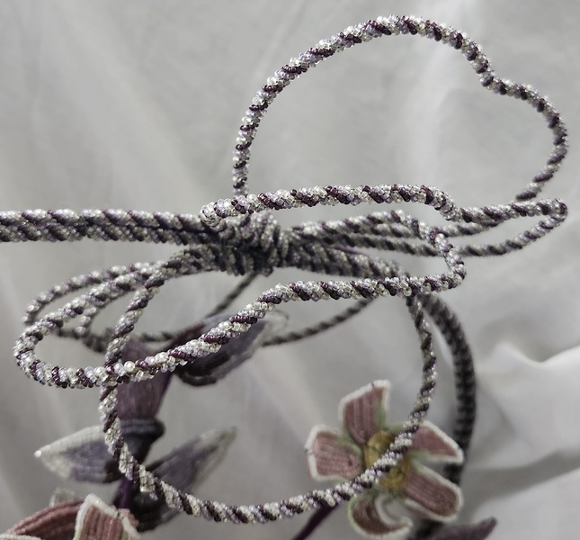 **French Victorian Folk Art Beaded Flower Basket