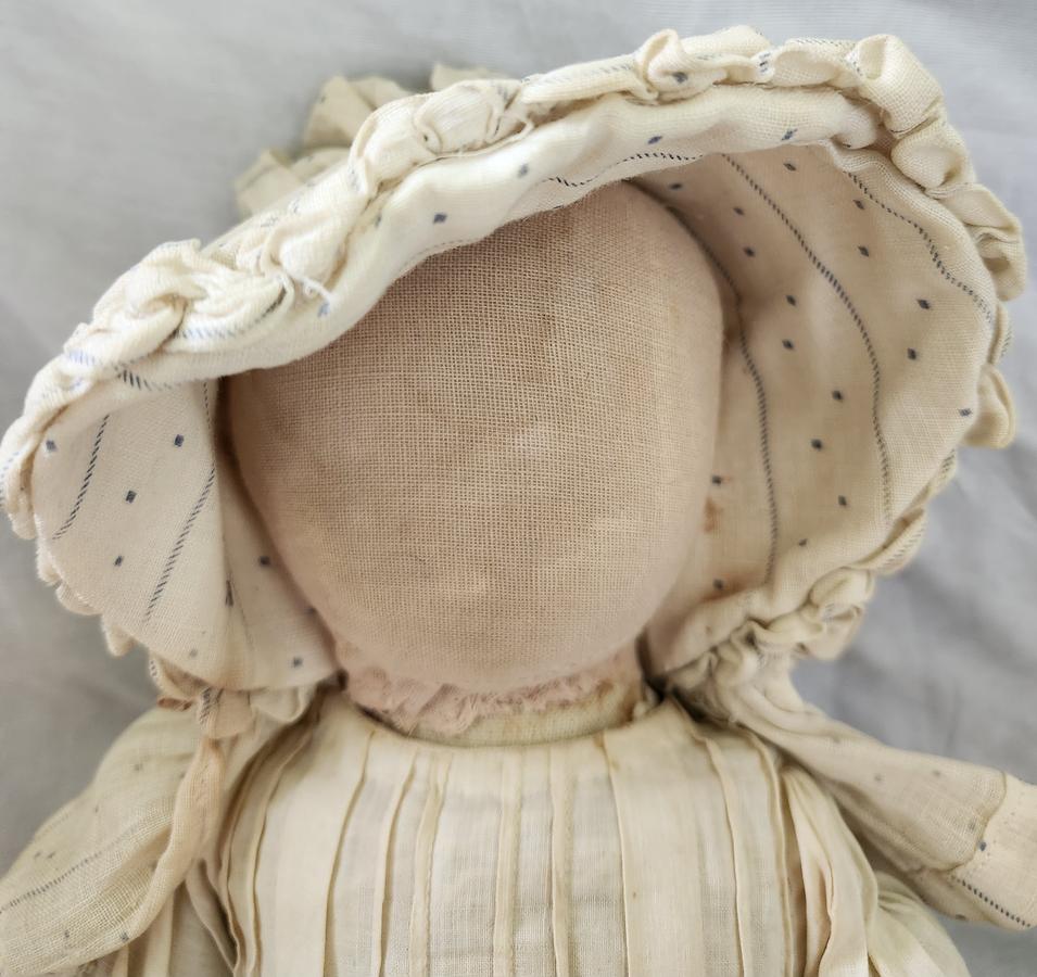 Ca. 1900 New England Folk Art No Face Rag Doll