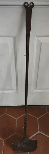 Antq. Primitive Ram's Head Handle Iron Peel