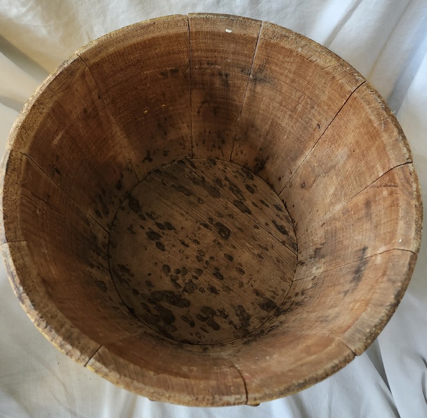 **Antique New England Grain Painted Yellow Bucket