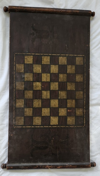**19th C. Double Sided Mill & Checkers Gameboard