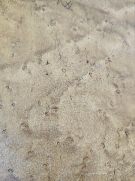 Antq. Painting on Maple Plate w/Scene of Boy & Cow