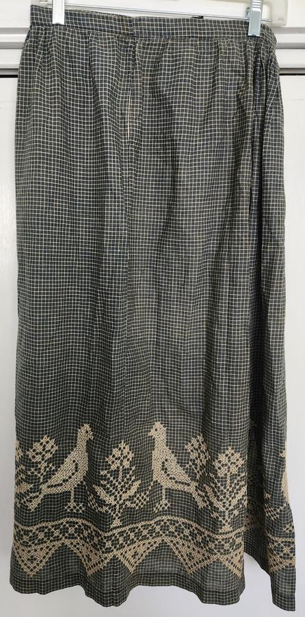 Antique PA. Homespun Apron w/Birds & Flowers