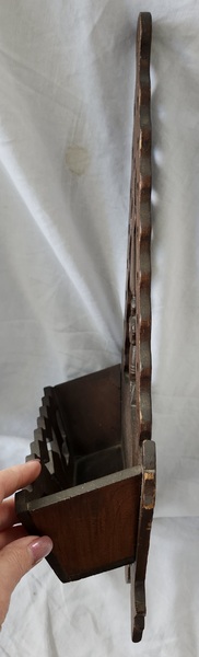 Unique Antique Folk Art Wall Box w/Carved Man