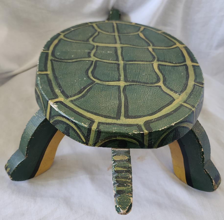 Vintage 1930's PA. Folk Art Turtle Footstool #1